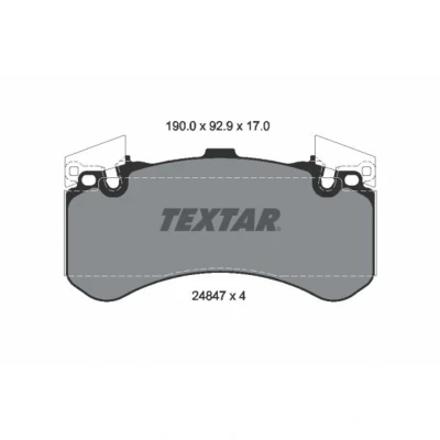 Imagen de TEXTAR 2484701 Juego de pastillas freno no preparado para indicador desgaste con pesos equilibrio AUDI: A6 C7 Avant, Berlina