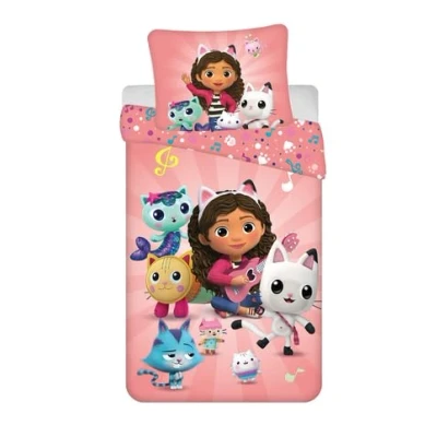 Imagen de Jerry Fabrics F Gabby&#039;s Dolhouse Juego de cama (2 piezas, funda edredón, reversible, 140 x 200 cm, almohada, 70 90 100% algodón)