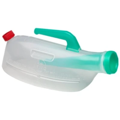 Imagen de NRS Healthcare Male Urinal Bottle Non Spill with Glow in The Dark Handle Orinal para Hombre, Plástico, Blanco