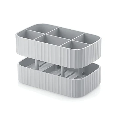 Imagen de Guzzini Drain &amp; Safe Escurrecubiertos, 100% de plástico Reciclado, Gris Mate, 17x10xh11 cm