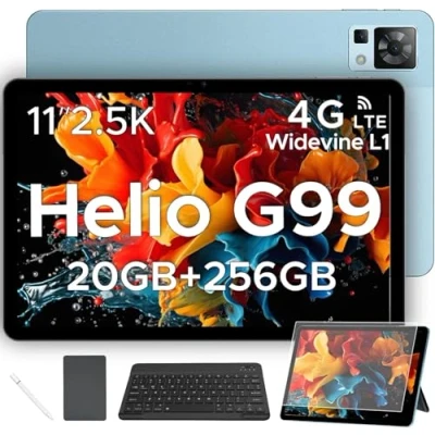 Imagen de DOOGEE T35 Tablet 11 Pulgadas con Teclado y Lapiz, 20GB RAM 256GB ROM/2TB TF Android 14 2.5K Pantalla FHD+, Tableta Helio G99 8580mAh/20MP/Dual 4G LTE/Widevine L1/Face ID PC Funda 2025