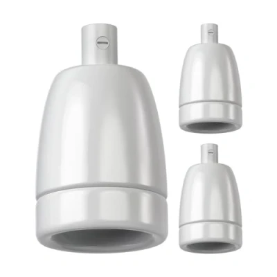 Imagen de ledscom.de 3 piezas Enchufe E27, porcelana, blanco, 230V AC, máx. 300W