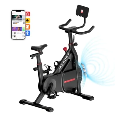Imagen de JASPORT bicicleta estática C3, silenciosa para interiores, con resistencia magnética, pantalla LCD, entrenamiento cardiovascular, soporta hasta 120 kg, aplicación cursos de