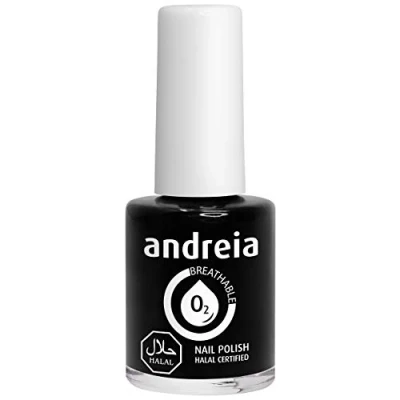 Imagen de Andreia Vernis Halal Esmalte de Uñas Vegano, Permeable y Transpirable que cumple con los requisitos Color B21 Negro
