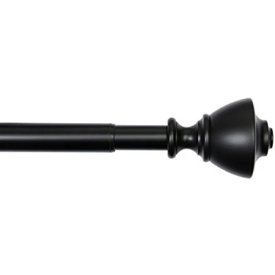 Imagen de Amazon Basics Barra de Cortina 2,54 cm diámetro, con terminales en Forma urna, 91 a 183 cm, Negro