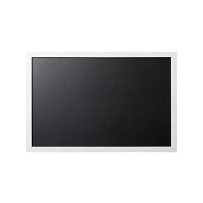 Imagen de Bi Office Pizarra dorada y plateada de 60 x 40 cm con marco MDF negro plateado