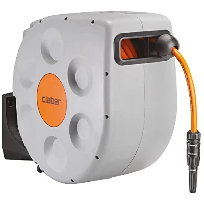 Imagen de Rotoroll Evolution 30 m Claber, Soporte portamanguera automático para montaje mural provisto de Slow Rewind