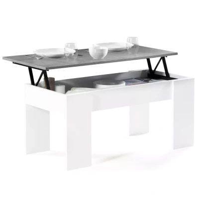 Imagen de IDMarket Tara Mesa baja rectangular con efecto hormigón