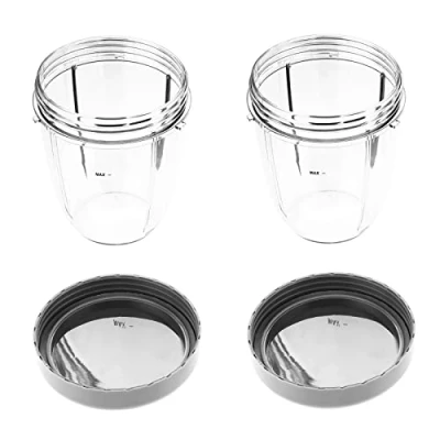 Imagen de Hicello Juego de 2 Tazas 18oz con Tapa Repuesto para batidora Nutribullet 600W/900W
