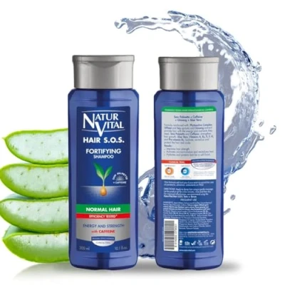 Imagen de NaturVital Champú Anticaída, Sin Parabenos, Colorantes ni Siliconas, Natural para Cabellos Normales, Estimula el Crecimiento del Cabello, Hombres y Mujeres, 300ml