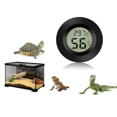 Imagen de Termómetro Higrómetro Digital para Reptiles y Anfibios Reptil (Black)