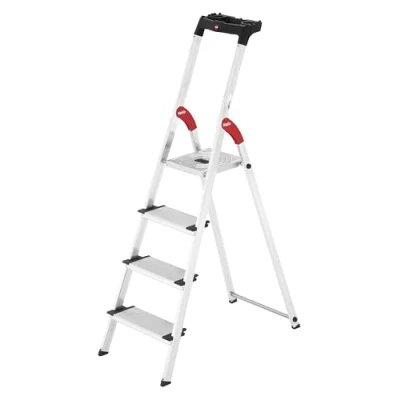 Imagen de Hailo 5_8816 001 Escalera de Tijera Aluminio Ancho XXL EasyClix (6 peldaños), Gris