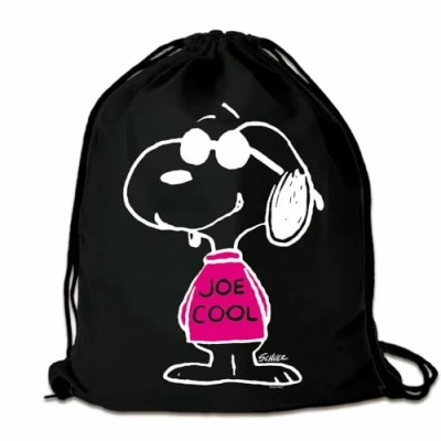 Imagen de Logoshirt®️ Peanuts Snoopy Joe Cool Rosa I Mochila Saco Bolsa negro Diseño original con licencia
