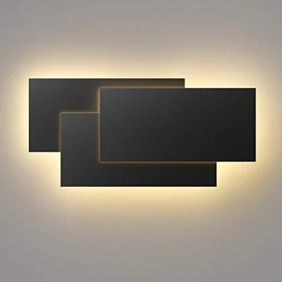 Imagen de Klighten 36W Lámpara de Pared Interior Moderna Apliques Blanco Cálido 3000K perfecto para Salon Dormitorio Sala Pasillo Escalera (Negro)