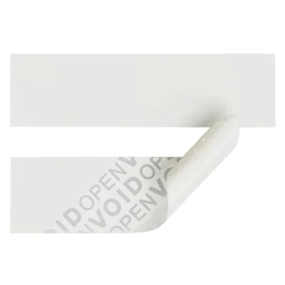 Imagen de Pegatinas de seguridad VOID OPEN, sin residuos, 70 x 20 mm, 100 unidades, color blanco