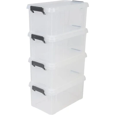 Imagen de Iris Ohyama, caja de almacenamiento plástico, garaje 38 l, sin BPA, MBX 38, negro, apilable, Clips cierre A45 x F35 A34,5 cm