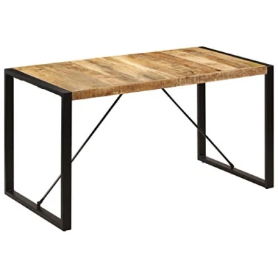 Imagen de vidaXL Mesa de Comedor Mobiliario Muebles Casa Hogar Cocina Almuerzo Cena Salón Sala Estar Bricolaje Decoración 140x70x75 cm Madera Mango Maciza
