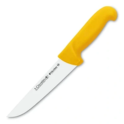 Imagen de 3 Claveles Cuchillo Carnicero Estrecho Proflex, Acero Inoxidable, Amarillo, 18 cm 7&quot;