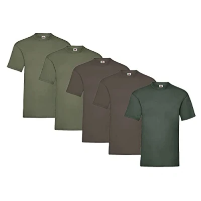 Imagen de Fruit of the Loom Pack de 5 camisetas, 2 caramelos + aceitunas 1 botella verde bloc notas HL compra, talla XXL
