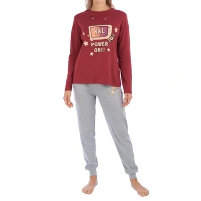 Imagen de Pijama Mujer Invierno KLP1. de algodón, Largo, Mujer, Ropa Dormir