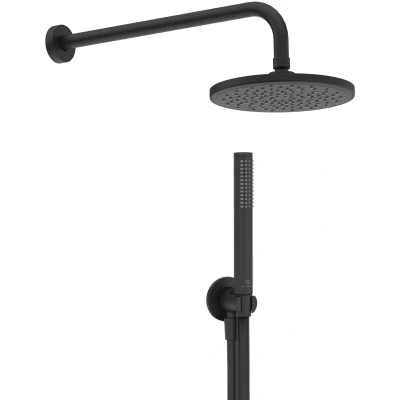 Imagen de Ideal Standard Idealrain, Kit de ducha ligera, Mini set componentes redonda, negro seda