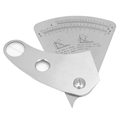 Imagen de Candeon Medidor De Inspección Soldadura, Sector En Forma Galga 0 20mm/0.01mm Calibrador Welding Gauge Verifique El ángulo Soldaduras Grieta Ancho Alto