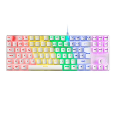 Imagen de MARSGAMING MK80 Blanco, Teclado Gaming Mecánico TKL FRGB, Antighosting, Switch Marrón, Idioma Portugués