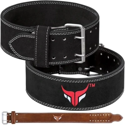 Imagen de Mytra Fusion power weight lifting belt L4 training leather belts for squats workout (Black, Large)