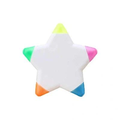 Imagen de Rotulador de 5 colores en 1, con forma flor y estrella arcoíris (rosa, amarillo, azul, verde, naranja)