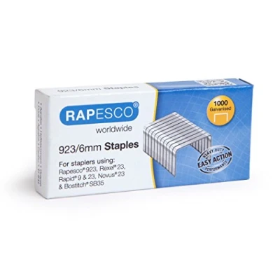 Imagen de Rapesco 1235 Grapas Galvanizadas 923/6 mm, Tipo 23, Caja de 1000