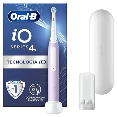 Imagen de Oral B iO 4N Cepillo de Dientes Eléctrico con Mango Recargable, 1 Cabezal y Estuche Viaje, Diseñado por Braun, Regalos Originales para Mujer Hombre Lavanda