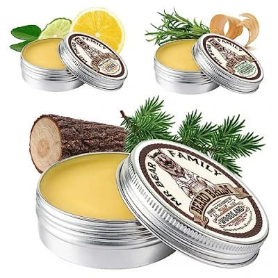 Imagen de Mr Bear Family Beard Balm Men Woodland Cera barba nutritiva Balsamo con manteca de karité, jojoba y abejas para el crecimiento cuidado hombre 60ml