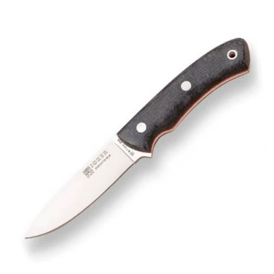 Imagen de Joker Cuchillo de supervivencia PANTERA CM17, mango jute micarta negro, hoja 9,5 cm, con funda cuero, Herramienta pesca, caza, camping y senderismo.
