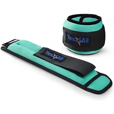 Imagen de Yes4All 45MH Pesas para tobillos y muñecas de neopreno (0,45 KG 4,5 kg) Ankle Weights Set, Tobilleras con peso 2 x 1,1