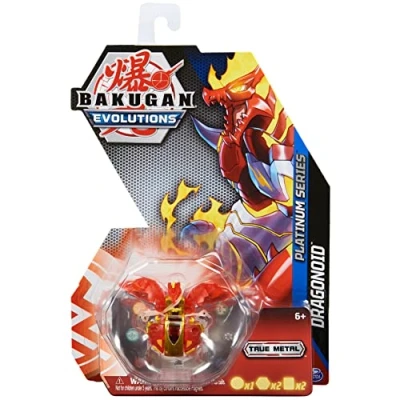 Imagen de BAKUGAN Evolutions&#039; Platinum Series DRAGONOID Pelota con núcleo de Metal para Mayor Fuerza penetración, Color Rojo/Dorado, Medium (Spin Master 6063485)