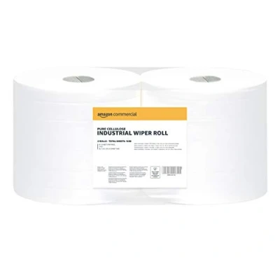 Imagen de AmazonCommercial Papel de Secado, 2 Capas Pura Celulosa, Rollos Industriales (1 paquete), 815 Hojas por Rollo, Tamaño la Hoja: 25,7 cm x 36