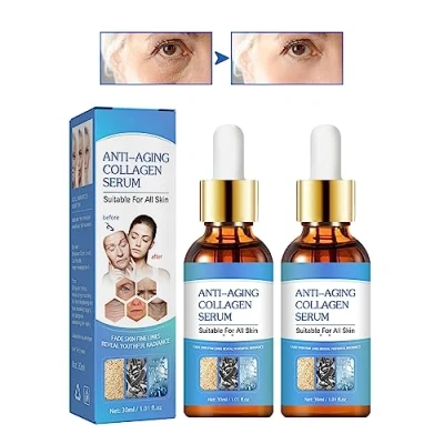 Imagen de Suero Antienvejecimiento,Suero Facial de Solución,Suero Colágeno,Serum Antiarrugas,Suero ColáGeno Antienvejecimiento,para Todo Tipo Piel,30ml*2