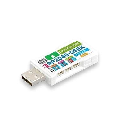 Imagen de Waveshare RP2040 Geek Placa de Desarrollo Basado en Raspberry Pi Microcontrolador, Onboard USB A Interfaz, SWD/UART / I2C Puerto, TF Card Slot, 1.14inch 65K Color IPS LCD Display