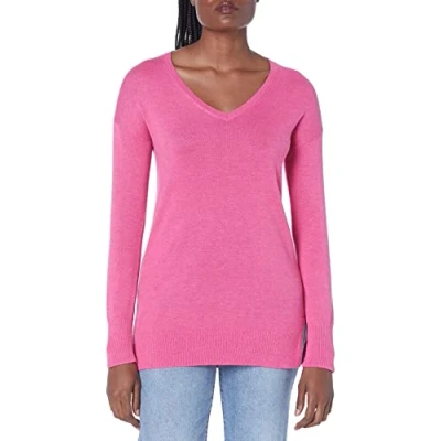Imagen de Amazon Essentials Jersey Tipo Túnica Ligero de Manga Larga y Cuello en Pico (Disponible Tallas Grandes) Mujer, Rosa Mezcla, XXL