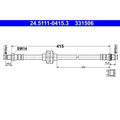 Imagen de ATE 24.5111 0415.3 Latiguillos de Freno 415 M10x1