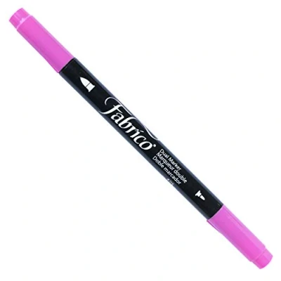 Imagen de Tsukineko Rotulador para Textil FABRICO Markers translúcido Color Rosa Cereza Doble Punta Pincel/Bala 3,8mm./2,3mm.