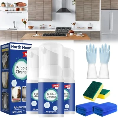 Imagen de Spray de limpieza multiusos sin enjuague, espuma limpiadora burbujas, limpiador burbujas en aerosol profunda cocina, potente manchas, removedor grasa y mugre