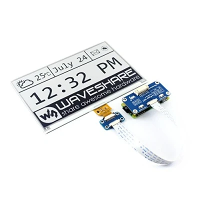Imagen de waveshare 7.5inch E Paper Display Hat Module 640x384 Resolution 3.3V/5V Two Color Ink epaper Screen for Raspberry Pi/Jetson Nano/Arduino/STM32 Support Full Refresh, SPI Interface