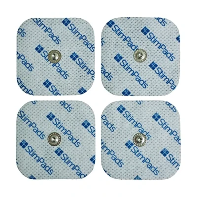 Imagen de StimPads almohadillas para electrodos EMS y TENS, compatibles con dispositivos Compex, 4 de 50 x mm 3,75 Easy Snap, adhesivos