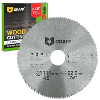 Imagen de GRAFF Hoja de Sierra Profesional Circular 115 mm para Madera, Madera Contrachapada, Plástico, Laminado, Paneles yeso Disco Superfino 2