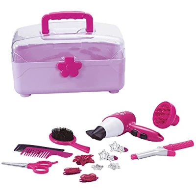 Imagen de CLEMENT CLEMENTINE Set de Peluquería Juego Imitación 102111 Rosa Plástico Profesión Peluquero Juguete Infantil Pilas no Incluidas 10 cm x 8 A Partir 3 años