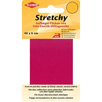 Imagen de Kleiber Cinta de Reparación Elástica para Ropa, Termoadhesiva, 40 x 6 cm, Color Rosado