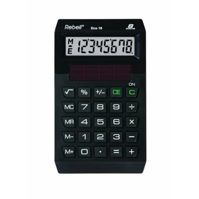 Imagen de Calculatrice de bureau 8 chiffres 120x72x25mm REBELL ECO10