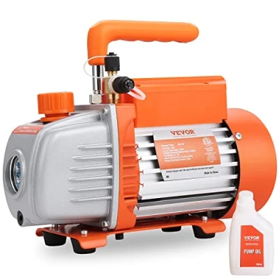 Imagen de VEVOR Refrigeración Aire Acondicionado Bomba de vacío 150 W una etapa 100 L/min 220 240 V Macho SAE Entrada 0,64 cm 0,95 para Automoción HVAC Reparación Mantenimiento