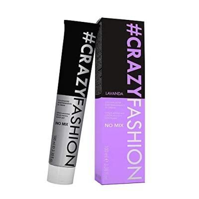 Imagen de Crazy Fashion, Tinte Semipermanente, Sin Amoniaco, Resorcinol ni PPD, Semipermanente en Crema, Duración de 6 a 8 Lavados, Lavanda, 100 ml